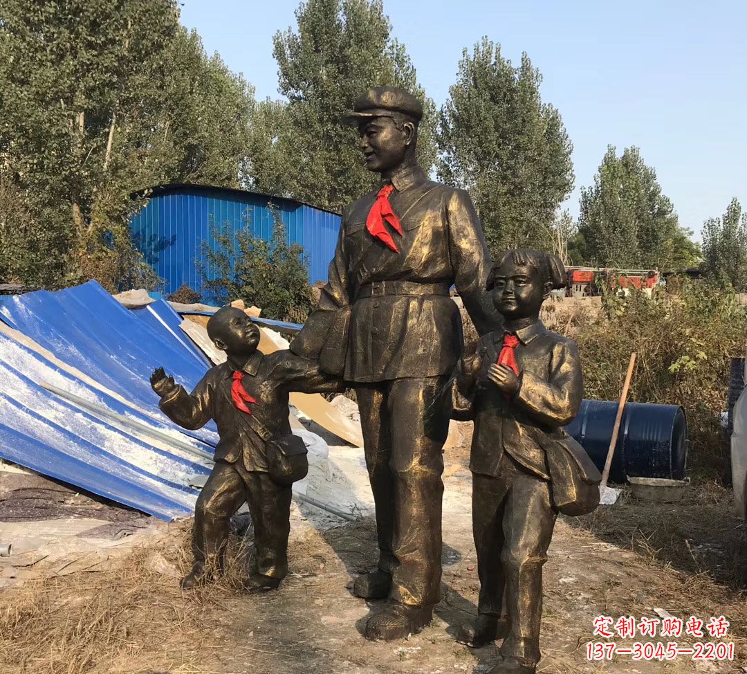 德州铜雕校园雷锋雕塑