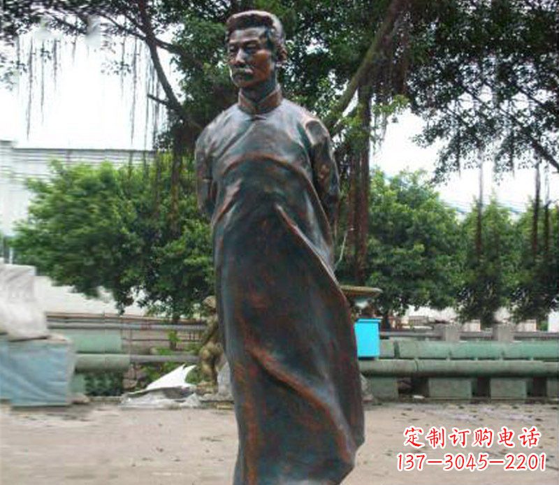 德州铜雕校园鲁迅人物雕像摆件