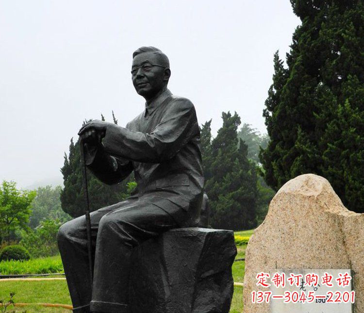 德州铜雕园林老舍人物雕塑