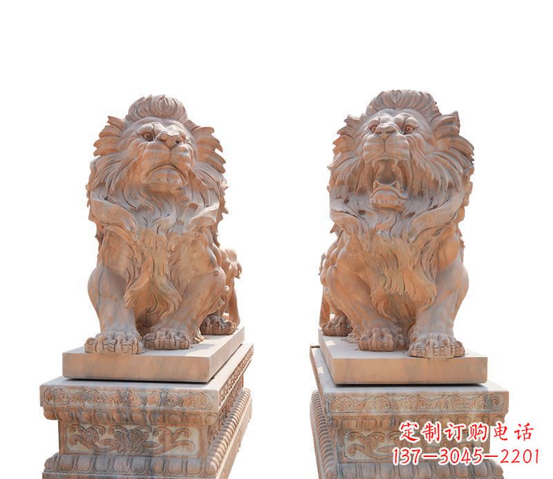 德州晚霞红欧式狮子雕塑