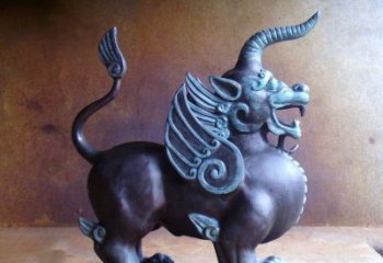 德州传承中国神兽文化的独角兽铜雕塑