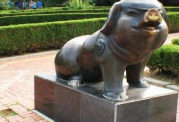 德州古典中国十二生肖猪铜雕塑