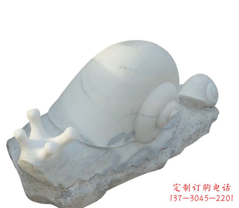 德州蜗牛石雕公园动物摆件