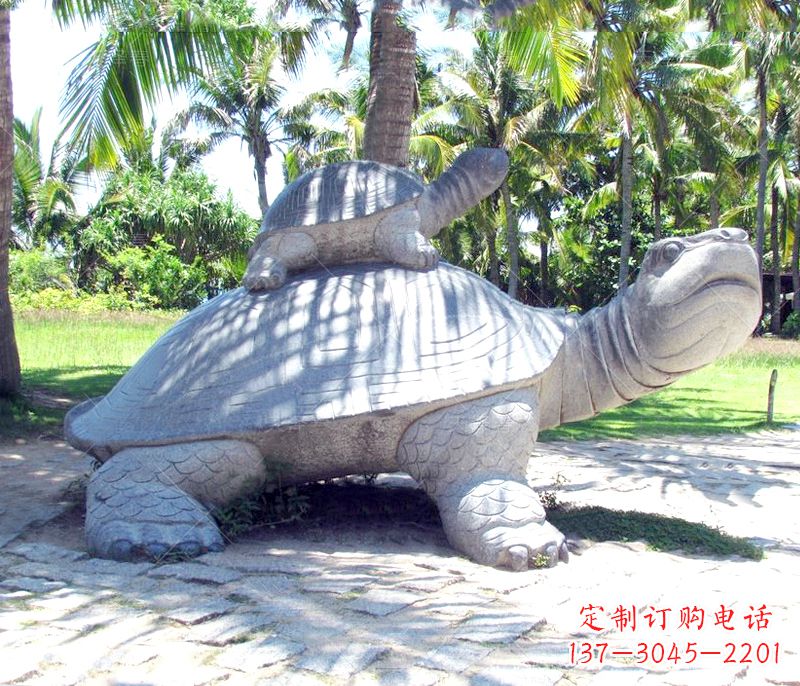 德州乌龟母子石雕