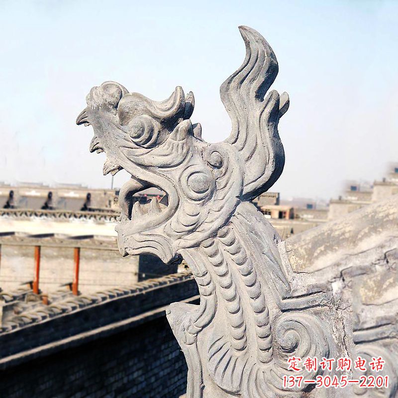 德州屋脊鸱尾螭吻雕塑-古建装饰神兽动物雕塑