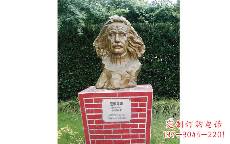 德州西方名人爱因斯坦头像铜雕