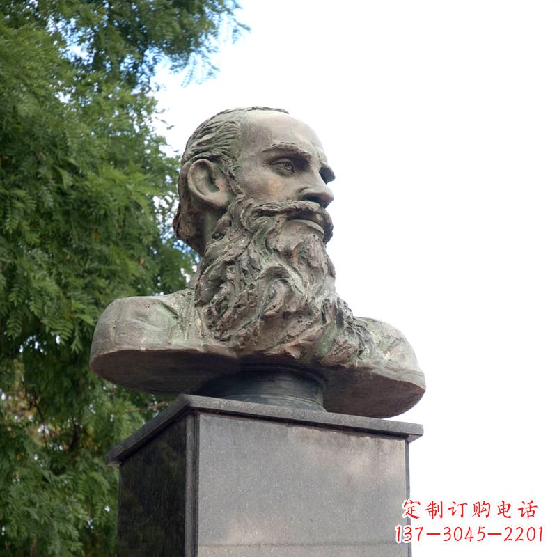 德州西方名人俄国现实主义作家托尔斯泰胸像雕塑摆件