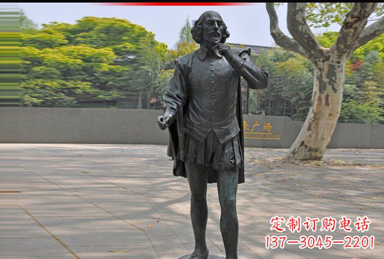 德州西方名人莎士比亚铜雕