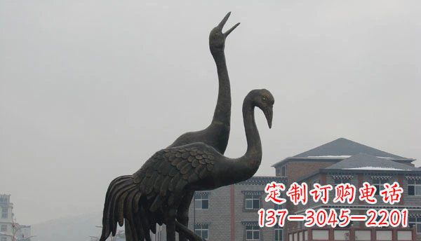 德州仙鹤公园景观铜雕