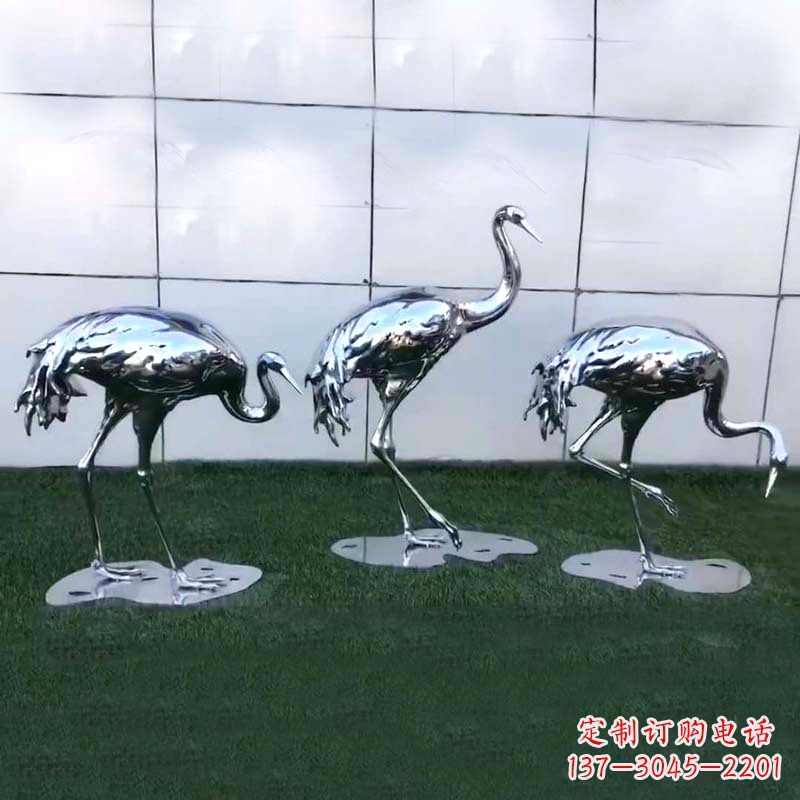德州仙鹤镜面不锈钢雕塑