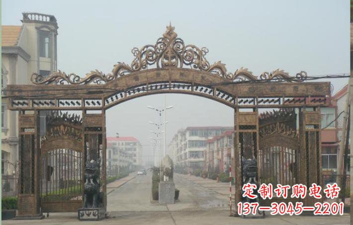德州小区不锈钢门口牌坊雕塑