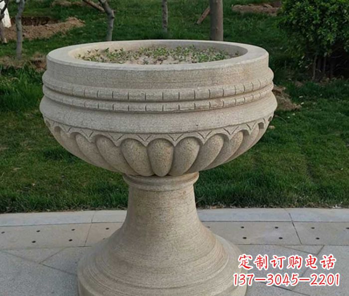 德州小区大理石花盆摆件石雕