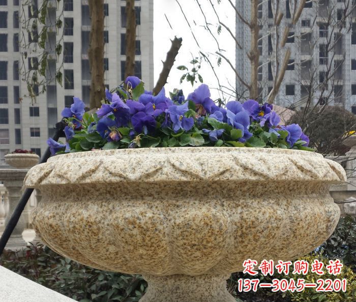 德州小区景观大理石花盆石雕