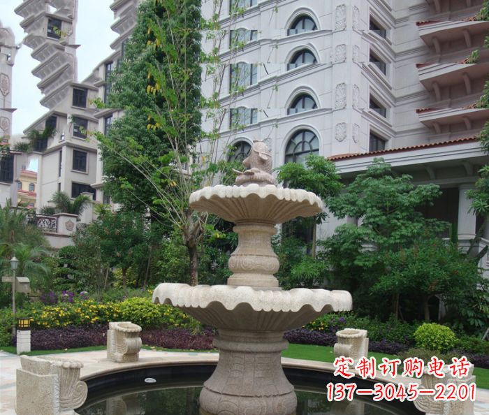 德州小区景观大理石鲤鱼喷泉石雕