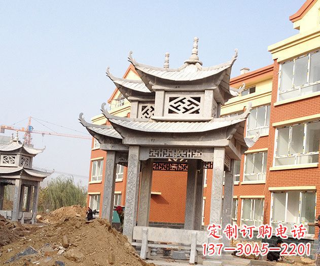 德州小区景观大理石凉亭石雕