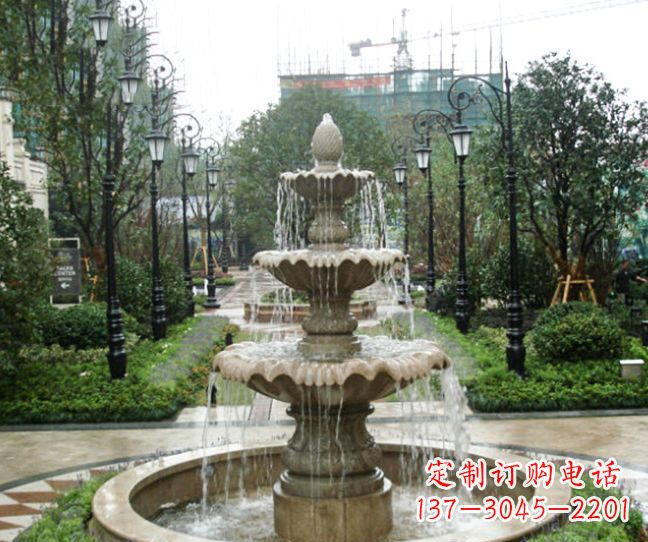 德州小区景观大理石喷泉石雕 (4)