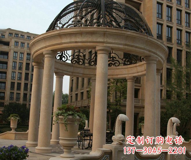 德州小区景观欧式石雕凉亭