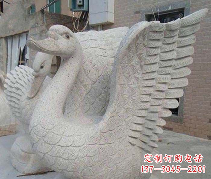 德州小区景观天鹅石雕喷泉