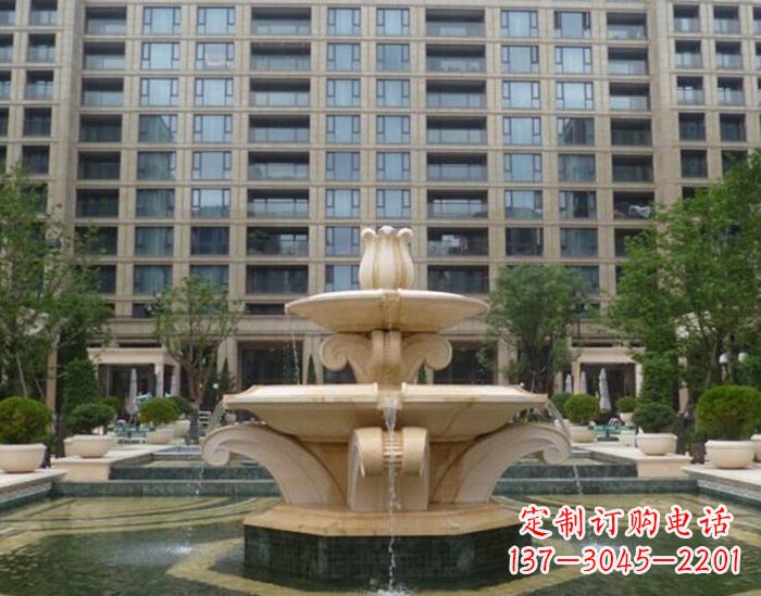 德州小区景观晚霞红喷泉石雕 (2)