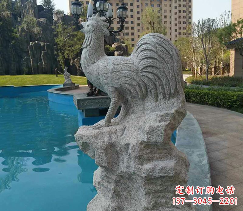 德州小区十二生肖鸡动物石雕