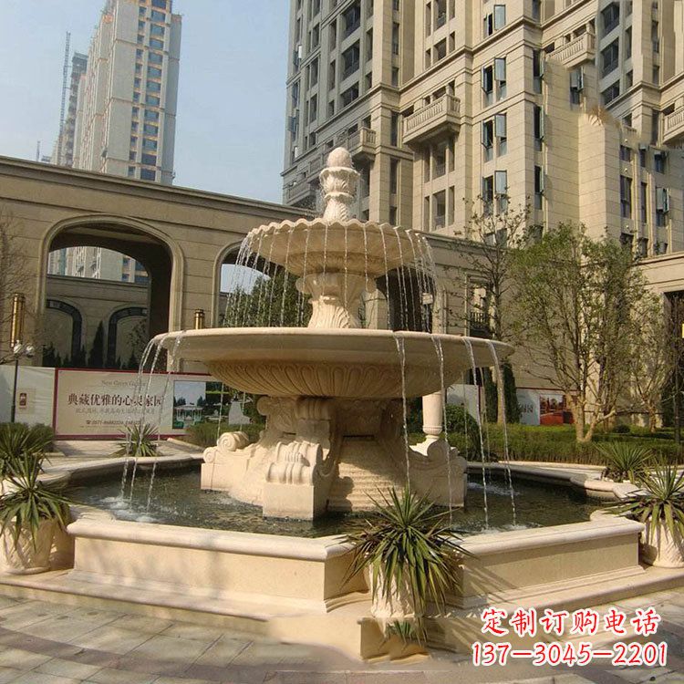 德州小区庭院石雕欧式喷泉