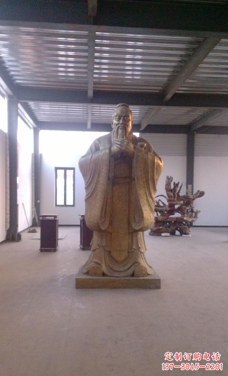 德州校园仿铜老子玻璃钢名人雕塑