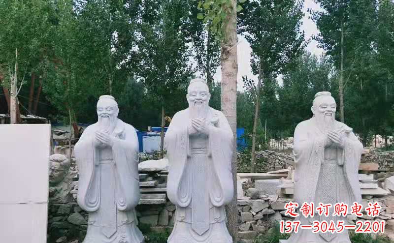 德州校园古代名人伟人孔子石雕