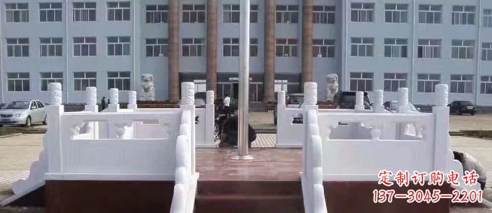 德州校园汉白玉升旗台石雕