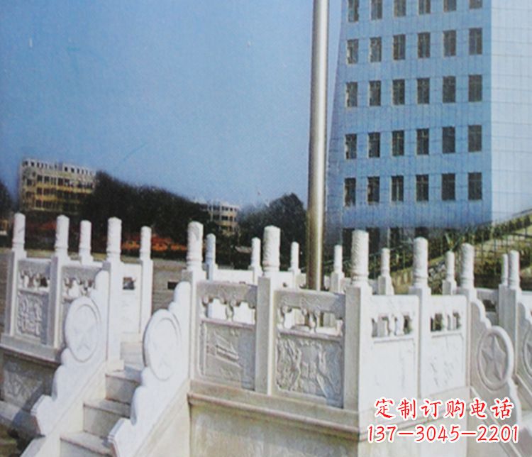 德州校园汉白玉升旗台景观石雕