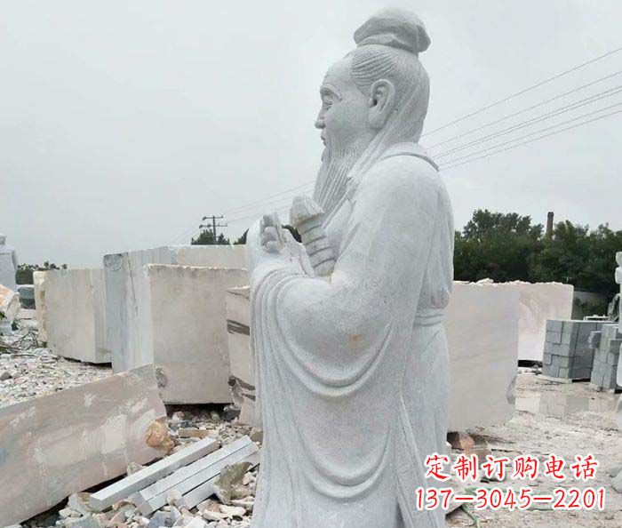 德州校园景观孔子石雕