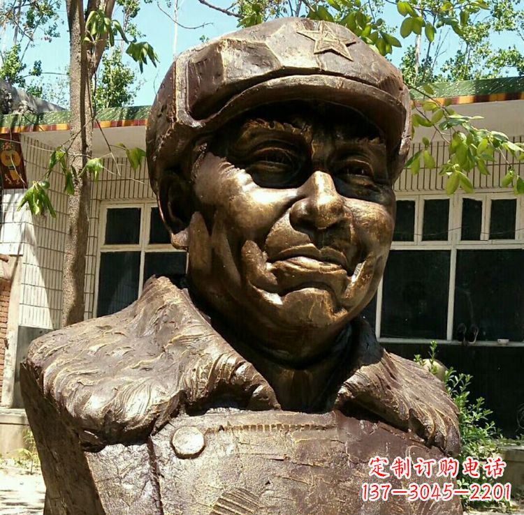 德州校园名人朱德胸像铜雕