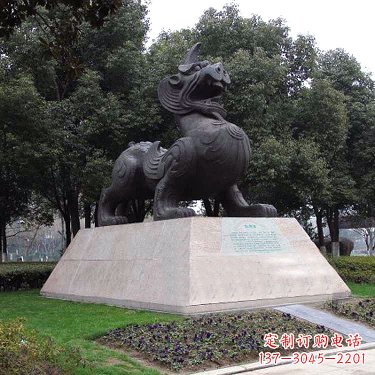 德州獬豸神兽雕塑-公园上古神兽景观雕塑