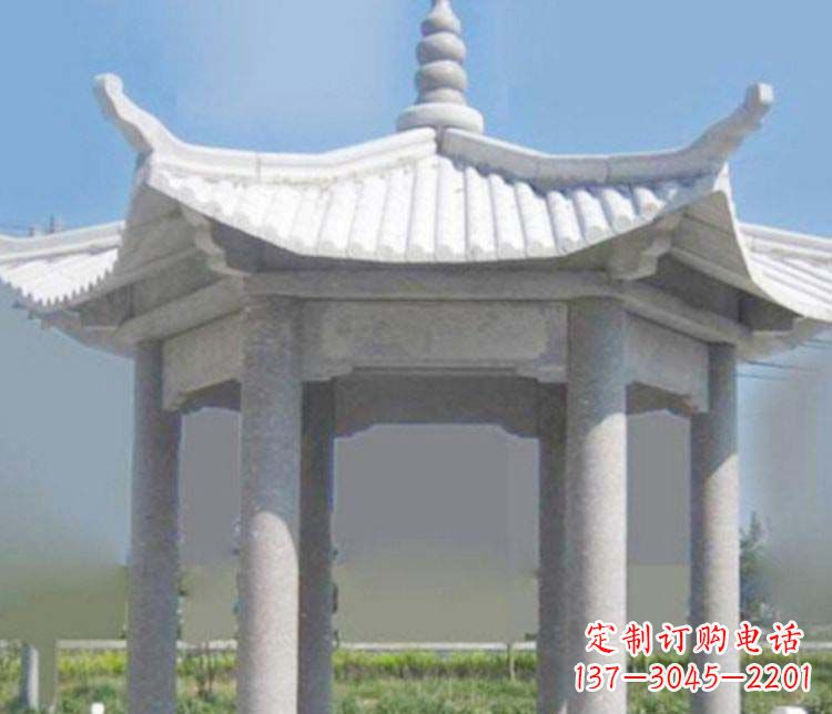 德州园林仿古石凉亭景观石雕