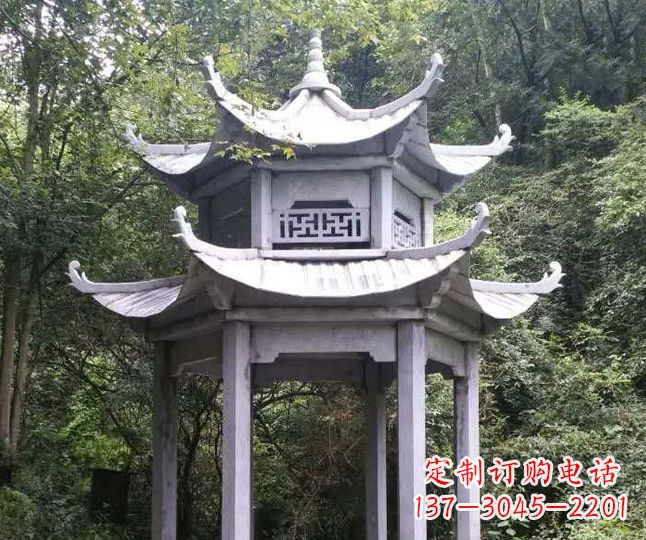 德州园林仿古石凉亭景观石雕 (3)