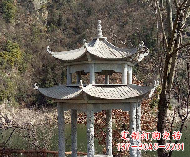 德州园林仿古双层石雕凉亭