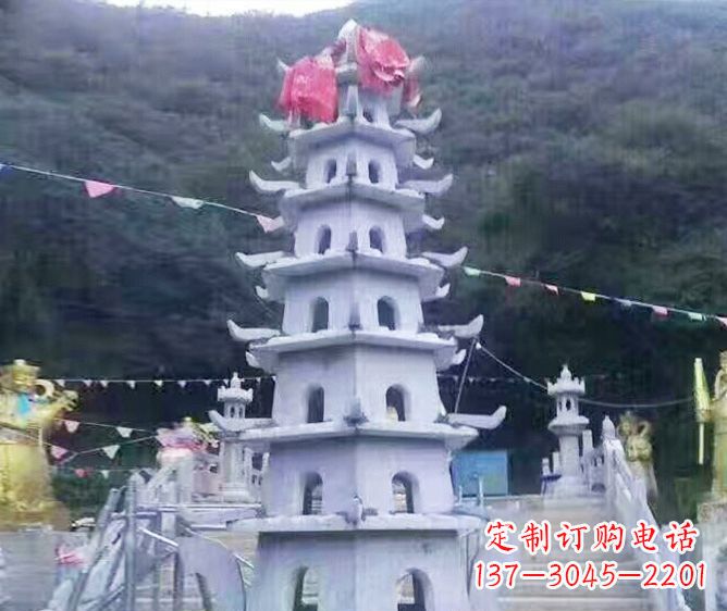 德州园林景观大理石宝塔石雕