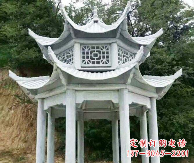 德州园林景观多层凉亭石雕
