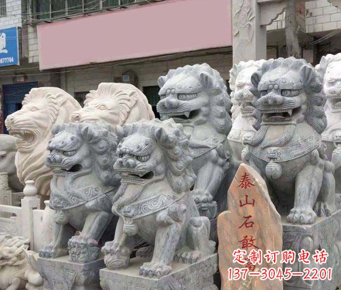 德州园林景观仿古狮子石雕
