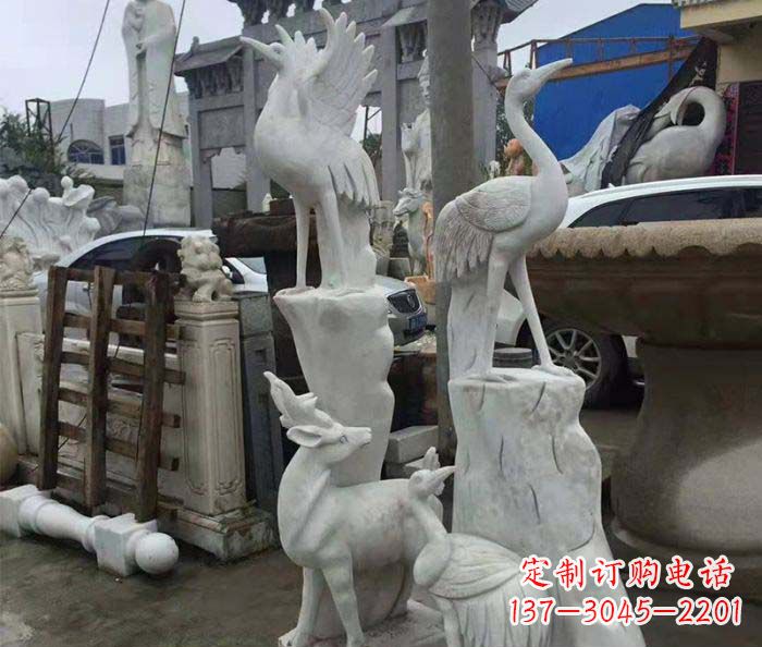 德州园林景观仙鹤石雕
