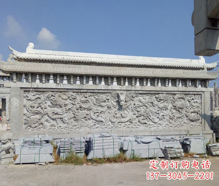 德州园林九龙壁石雕影壁 (3)
