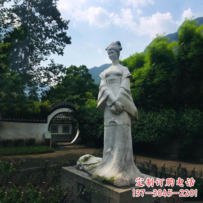德州园林历史名人塑像王昭君汉白玉雕塑