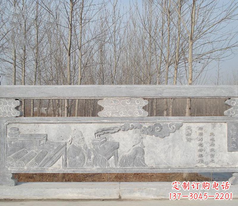 德州园林石浮雕栏板景观石雕 (3)