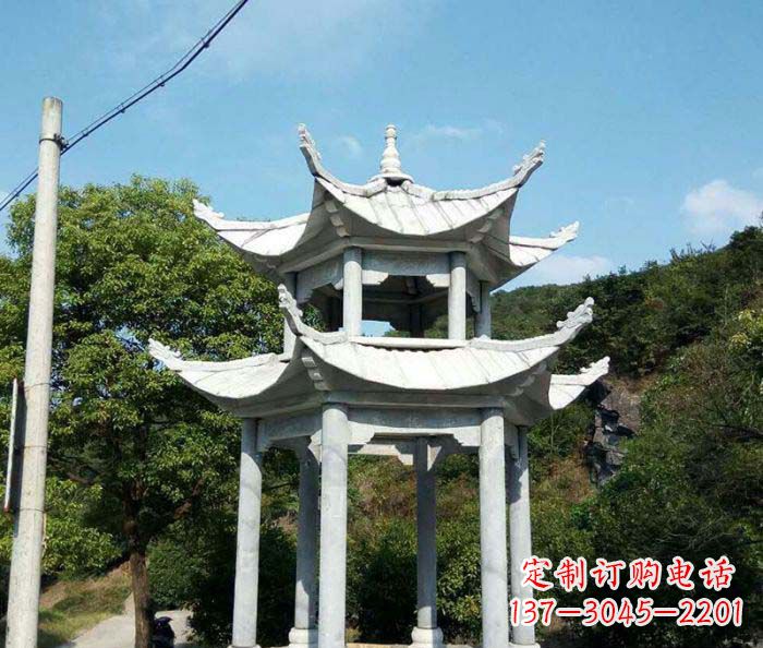 德州园林双层凉亭石雕