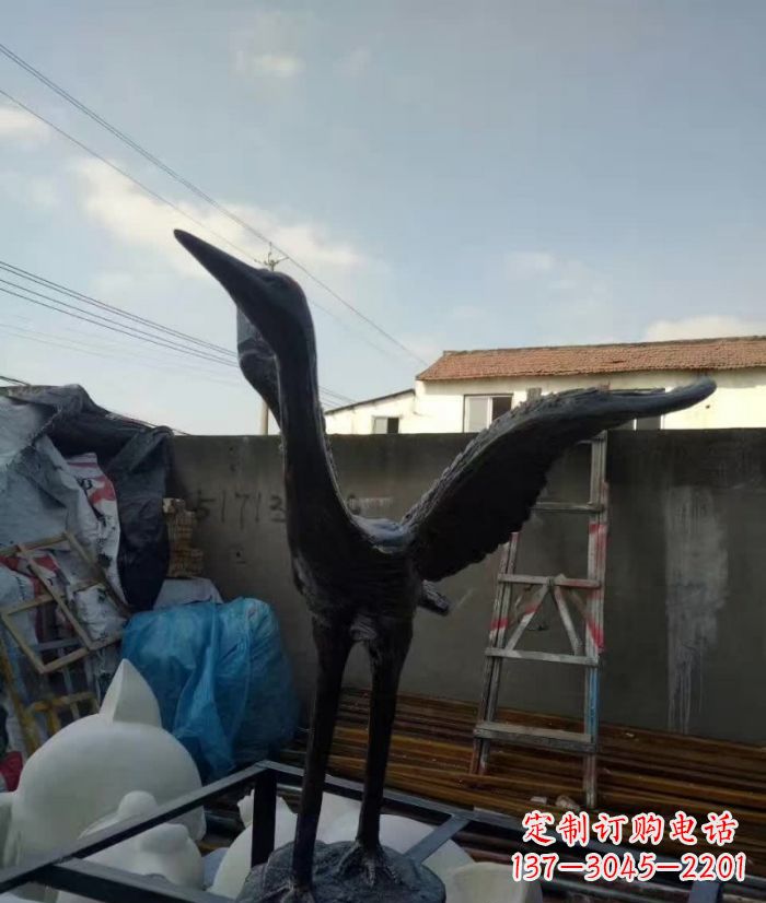 德州展翅仙鹤铜雕 (2)