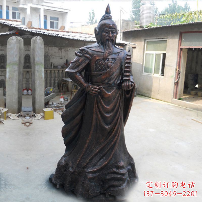 德州战神托塔天王李靖铸铜雕塑