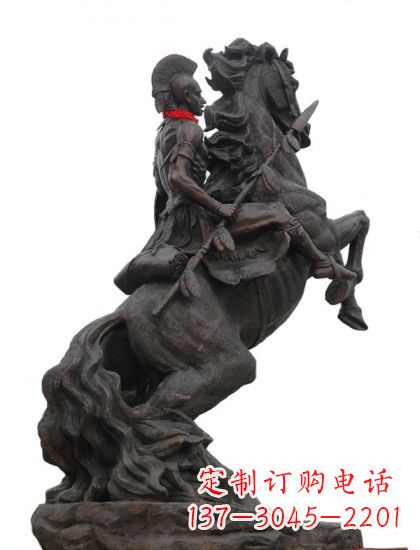德州战士与马 铸铜雕塑