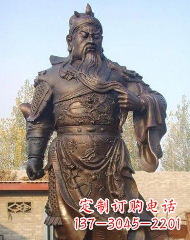 德州站立的关公铜像