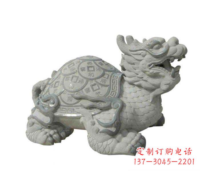 德州招财神兽大理石龙龟石雕