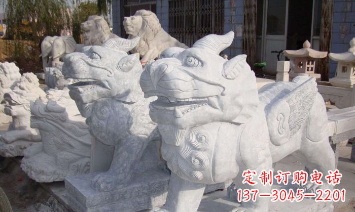 德州招财神兽大理石貔貅石雕
