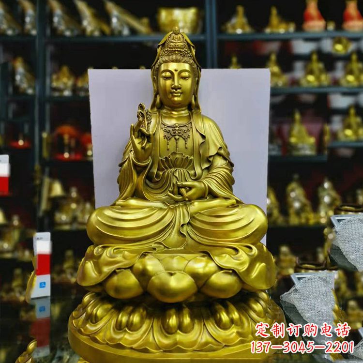 德州铸铜观音菩萨佛像雕塑